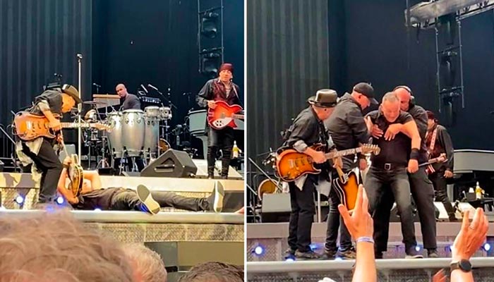 Bruce Springsteen sufre una impactante caída durante su show en vivo