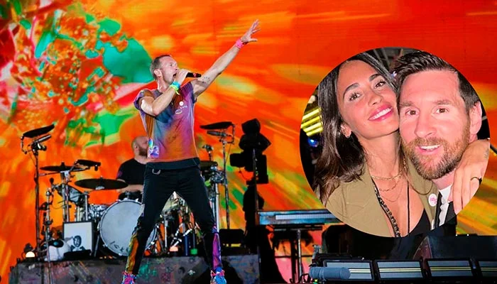 Lionel Messi asiste emocionado a un concierto de Coldplay en Barcelona