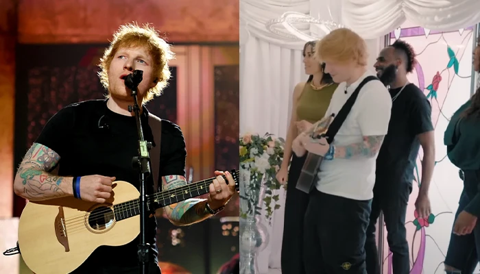 Ed Sheeran sorprende a una pareja de novios en su boda