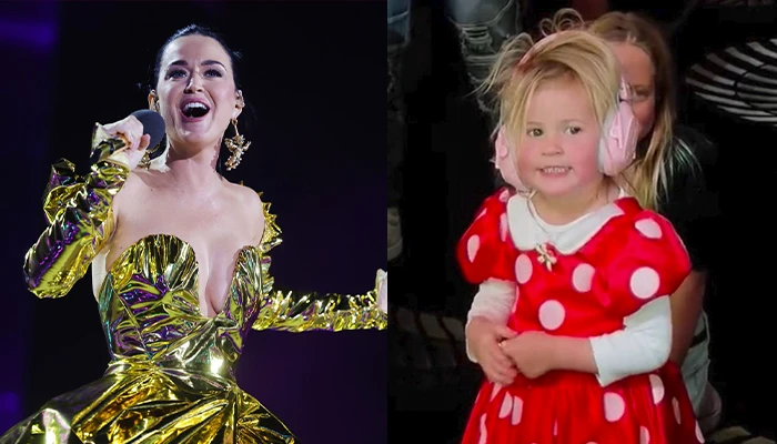 Katy Perry revela el rostro de su hija durante un concierto