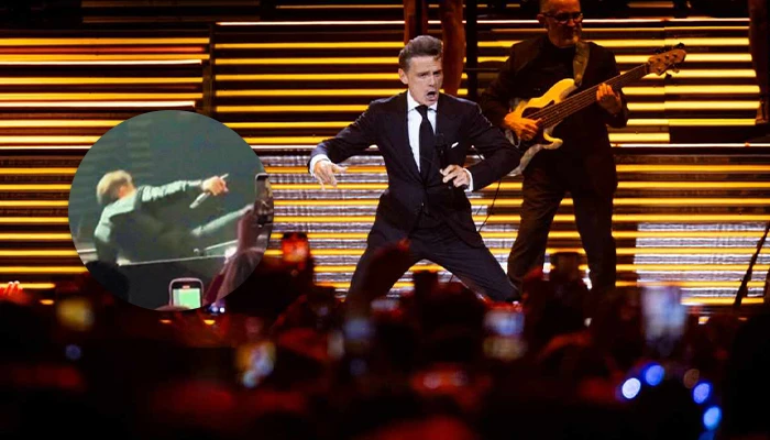 Luis Miguel se resbala y sufre tremenda caída en pleno concierto